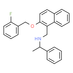 ChemSpider 2D Image | N-({2-[(2-Fluorobenzyl)oxy]-1-naphthyl}methyl)-1-phenylethanamine | C26H24FNO