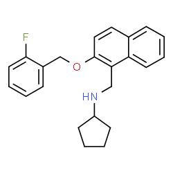 ChemSpider 2D Image | N-({2-[(2-Fluorobenzyl)oxy]-1-naphthyl}methyl)cyclopentanamine | C23H24FNO