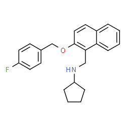 ChemSpider 2D Image | N-({2-[(4-Fluorobenzyl)oxy]-1-naphthyl}methyl)cyclopentanamine | C23H24FNO