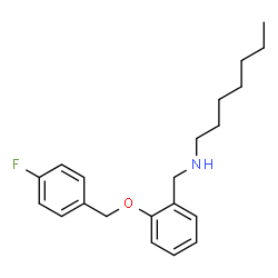 ChemSpider 2D Image | N-{2-[(4-Fluorobenzyl)oxy]benzyl}-1-heptanamine | C21H28FNO