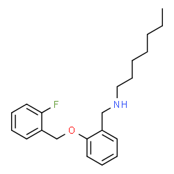 ChemSpider 2D Image | N-{2-[(2-Fluorobenzyl)oxy]benzyl}-1-heptanamine | C21H28FNO