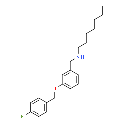 ChemSpider 2D Image | N-{3-[(4-Fluorobenzyl)oxy]benzyl}-1-heptanamine | C21H28FNO