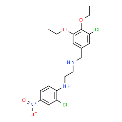 ChemSpider 2D Image | N-(3-Chloro-4,5-diethoxybenzyl)-N'-(2-chloro-4-nitrophenyl)-1,2-ethanediamine | C19H23Cl2N3O4