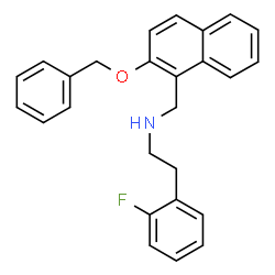 ChemSpider 2D Image | N-{[2-(Benzyloxy)-1-naphthyl]methyl}-2-(2-fluorophenyl)ethanamine | C26H24FNO