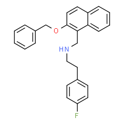 ChemSpider 2D Image | N-{[2-(Benzyloxy)-1-naphthyl]methyl}-2-(4-fluorophenyl)ethanamine | C26H24FNO