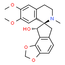 ChemSpider 2D Image | (7R,8S)-6',7'-Dimethoxy-2'-methyl-3',4',6,8-tetrahydro-2'H-spiro[indeno[4,5-d][1,3]dioxole-7,1'-isoquinolin]-8-ol | C21H23NO5