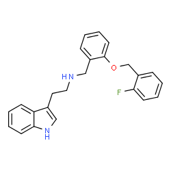 ChemSpider 2D Image | N-{2-[(2-Fluorobenzyl)oxy]benzyl}-2-(1H-indol-3-yl)ethanamine | C24H23FN2O