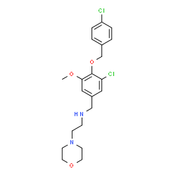 ChemSpider 2D Image | N-{3-Chloro-4-[(4-chlorobenzyl)oxy]-5-methoxybenzyl}-2-(4-morpholinyl)ethanamine | C21H26Cl2N2O3