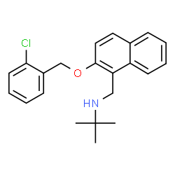 ChemSpider 2D Image | N-({2-[(2-Chlorobenzyl)oxy]-1-naphthyl}methyl)-2-methyl-2-propanamine | C22H24ClNO