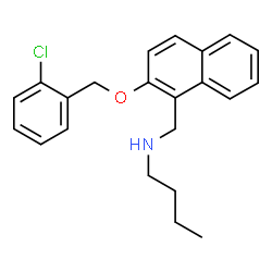 ChemSpider 2D Image | N-({2-[(2-Chlorobenzyl)oxy]-1-naphthyl}methyl)-1-butanamine | C22H24ClNO