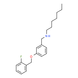 ChemSpider 2D Image | N-{3-[(2-Fluorobenzyl)oxy]benzyl}-1-heptanamine | C21H28FNO