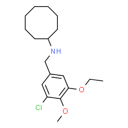 ChemSpider 2D Image | N-(3-Chloro-5-ethoxy-4-methoxybenzyl)cyclooctanamine | C18H28ClNO2