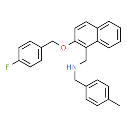 ChemSpider 2D Image | 1-{2-[(4-Fluorobenzyl)oxy]-1-naphthyl}-N-(4-methylbenzyl)methanamine | C26H24FNO
