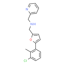 ChemSpider 2D Image | 1-[5-(3-Chloro-2-methylphenyl)-2-furyl]-N-(2-pyridinylmethyl)methanamine | C18H17ClN2O