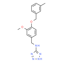 ChemSpider 2D Image | N-{3-Methoxy-4-[(3-methylbenzyl)oxy]benzyl}-2H-tetrazol-5-amine | C17H19N5O2