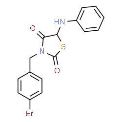 ChemSpider 2D Image | 5-Anilino-3-(4-bromobenzyl)-1,3-thiazolidine-2,4-dione | C16H13BrN2O2S