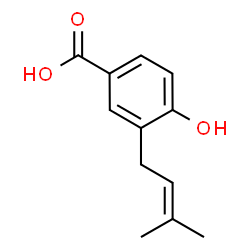 ChemSpider 2D Image | 3-dimethylallyl-4-hydroxybenzoic acid | C12H14O3