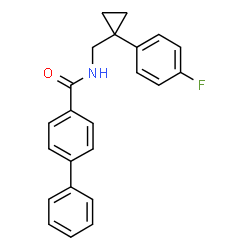 ChemSpider 2D Image | N-{[1-(4-Fluorophenyl)cyclopropyl]methyl}-4-biphenylcarboxamide | C23H20FNO