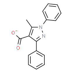 ChemSpider 2D Image | 5-Methyl-1,3-diphenyl-1H-pyrazole-4-carboxylate | C17H13N2O2