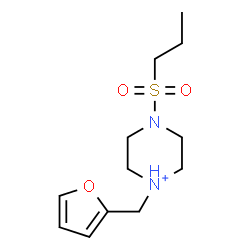 ChemSpider 2D Image | 1-(2-Furylmethyl)-4-(propylsulfonyl)piperazin-1-ium | C12H21N2O3S