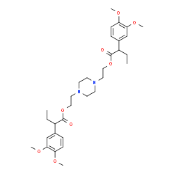 ChemSpider 2D Image | 1,4-Piperazinediyldi-2,1-ethanediyl bis[2-(3,4-dimethoxyphenyl)butanoate] | C32H46N2O8