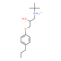 ChemSpider 2D Image | 2-Hydroxy-N-(2-methyl-2-propanyl)-3-(4-propylphenoxy)-1-propanaminium | C16H28NO2