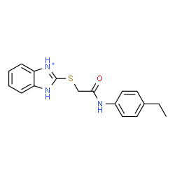ChemSpider 2D Image | 2-({2-[(4-Ethylphenyl)amino]-2-oxoethyl}sulfanyl)-1H-benzimidazol-3-ium | C17H18N3OS