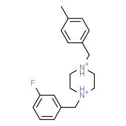 ChemSpider 2D Image | 1-(3-Fluorobenzyl)-4-(4-methylbenzyl)piperazinediium | C19H25FN2
