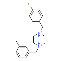 ChemSpider 2D Image | 1-(4-Fluorobenzyl)-4-(3-methylbenzyl)piperazinediium | C19H25FN2