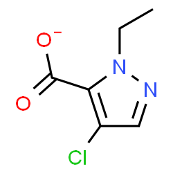 ChemSpider 2D Image | 4-Chloro-1-ethyl-1H-pyrazole-5-carboxylate | C6H6ClN2O2