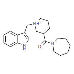 ChemSpider 2D Image | 3-(1-Azepanylcarbonyl)-1-(1H-indol-3-ylmethyl)piperidinium | C21H30N3O