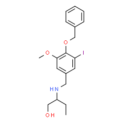 ChemSpider 2D Image | 2-{[4-(Benzyloxy)-3-iodo-5-methoxybenzyl]amino}-1-butanol | C19H24INO3