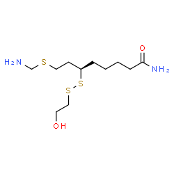 ChemSpider 2D Image | (6S)-8-[(Aminomethyl)sulfanyl]-6-[(2-hydroxyethyl)disulfanyl]octanamide | C11H24N2O2S3