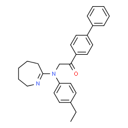 ChemSpider 2D Image | 1-(4-Biphenylyl)-2-[(4-ethylphenyl)(3,4,5,6-tetrahydro-2H-azepin-7-yl)amino]ethanone | C28H30N2O