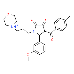 ChemSpider 2D Image | 4-{3-[2-(3-Methoxyphenyl)-3-(4-methylbenzoyl)-4,5-dioxo-1-pyrrolidinyl]propyl}morpholin-4-ium | C26H31N2O5