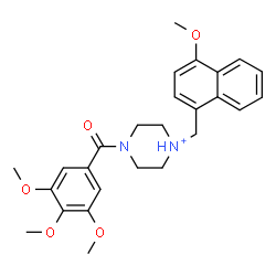 ChemSpider 2D Image | 1-[(4-Methoxy-1-naphthyl)methyl]-4-(3,4,5-trimethoxybenzoyl)piperazin-1-ium | C26H31N2O5