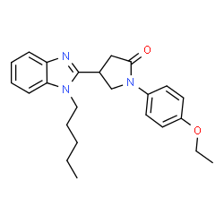 ChemSpider 2D Image | 1-(4-Ethoxyphenyl)-4-(1-pentyl-1H-benzimidazol-2-yl)-2-pyrrolidinone | C24H29N3O2