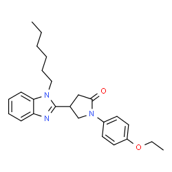 ChemSpider 2D Image | 1-(4-Ethoxyphenyl)-4-(1-hexyl-1H-benzimidazol-2-yl)-2-pyrrolidinone | C25H31N3O2