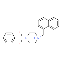 ChemSpider 2D Image | 1-(1-Naphthylmethyl)-4-(phenylsulfonyl)piperazin-1-ium | C21H23N2O2S