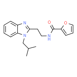 ChemSpider 2D Image | N-[2-(1-Isobutyl-1H-benzimidazol-2-yl)ethyl]-2-furamide | C18H21N3O2