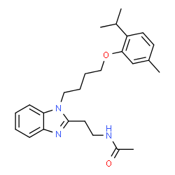 ChemSpider 2D Image | N-(2-{1-[4-(2-Isopropyl-5-methylphenoxy)butyl]-1H-benzimidazol-2-yl}ethyl)acetamide | C25H33N3O2