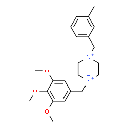 ChemSpider 2D Image | 1-(3-Methylbenzyl)-4-(3,4,5-trimethoxybenzyl)piperazinediium | C22H32N2O3