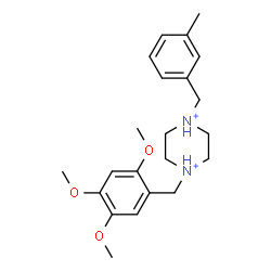 ChemSpider 2D Image | 1-(3-Methylbenzyl)-4-(2,4,5-trimethoxybenzyl)piperazinediium | C22H32N2O3
