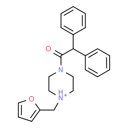 ChemSpider 2D Image | 4-(Diphenylacetyl)-1-(2-furylmethyl)piperazin-1-ium | C23H25N2O2