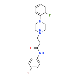 ChemSpider 2D Image | 1-{3-[(4-Bromophenyl)amino]-3-oxopropyl}-4-(2-fluorophenyl)piperazin-1-ium | C19H22BrFN3O