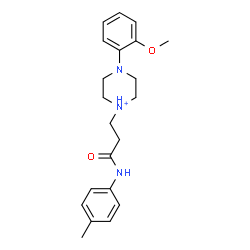 ChemSpider 2D Image | 4-(2-Methoxyphenyl)-1-{3-[(4-methylphenyl)amino]-3-oxopropyl}piperazin-1-ium | C21H28N3O2