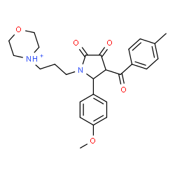 ChemSpider 2D Image | 4-{3-[2-(4-Methoxyphenyl)-3-(4-methylbenzoyl)-4,5-dioxo-1-pyrrolidinyl]propyl}morpholin-4-ium | C26H31N2O5