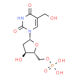 ChemSpider 2D Image | 2'-Deoxy-5-(hydroxymethyl)uridine 5'-(dihydrogen phosphate) | C10H15N2O9P