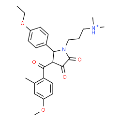 ChemSpider 2D Image | 3-[2-(4-Ethoxyphenyl)-3-(4-methoxy-2-methylbenzoyl)-4,5-dioxo-1-pyrrolidinyl]-N,N-dimethyl-1-propanaminium | C26H33N2O5