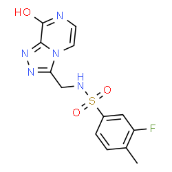 ChemSpider 2D Image | 3-Fluoro-N-[(8-hydroxy[1,2,4]triazolo[4,3-a]pyrazin-3-yl)methyl]-4-methylbenzenesulfonamide | C13H12FN5O3S